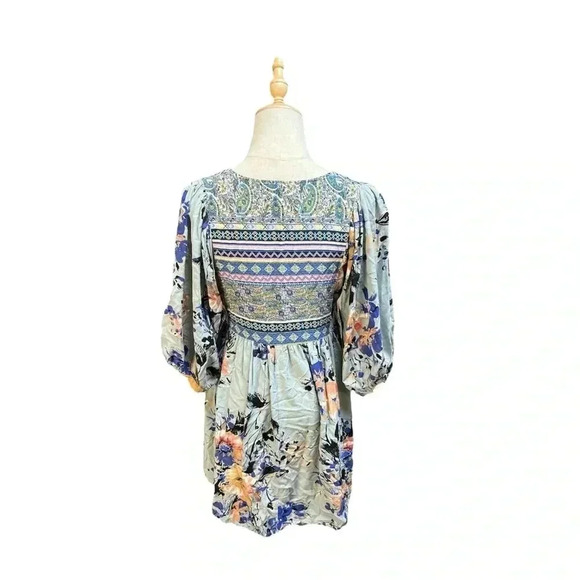 Umgee Sage V-Neck Floral Peasant Dress Women’s SM- gorgeous Boho BEAUTY Size M - Picture 7 of 11